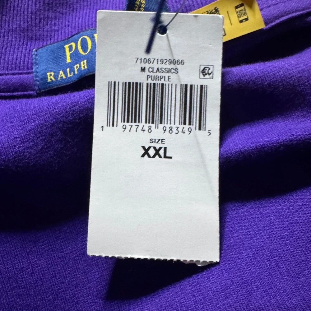 Polo Ralph Lauren Estate Rib Mens XXL Purple Quarter Zip Pullover XXlarge NWT